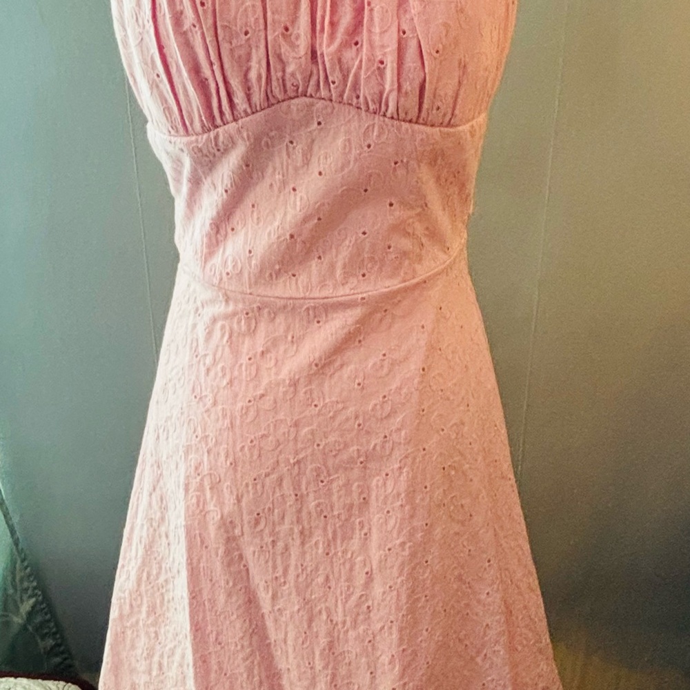 Fox Strapless Pink Eyelet Dress